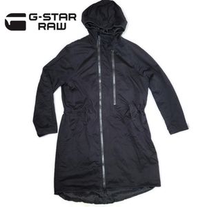 G star raw H-A Street BF parka hooded black zipper jacket size XS